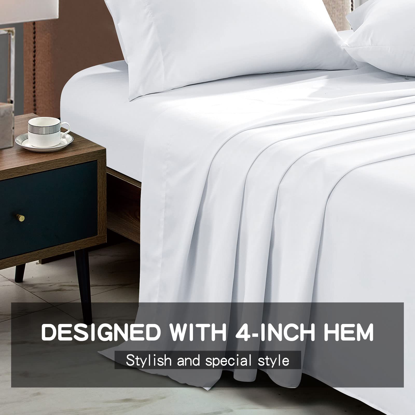 FreshCulture Twin XL Flat Sheet - Hotel Quality Twin XL Flat Sheet Only - Brushed Microfiber Top Sheet - Ultra Soft & Breathable - Wrinkle-Free - Easy Care - Single Flat Sheet (Twin XL, Beige)