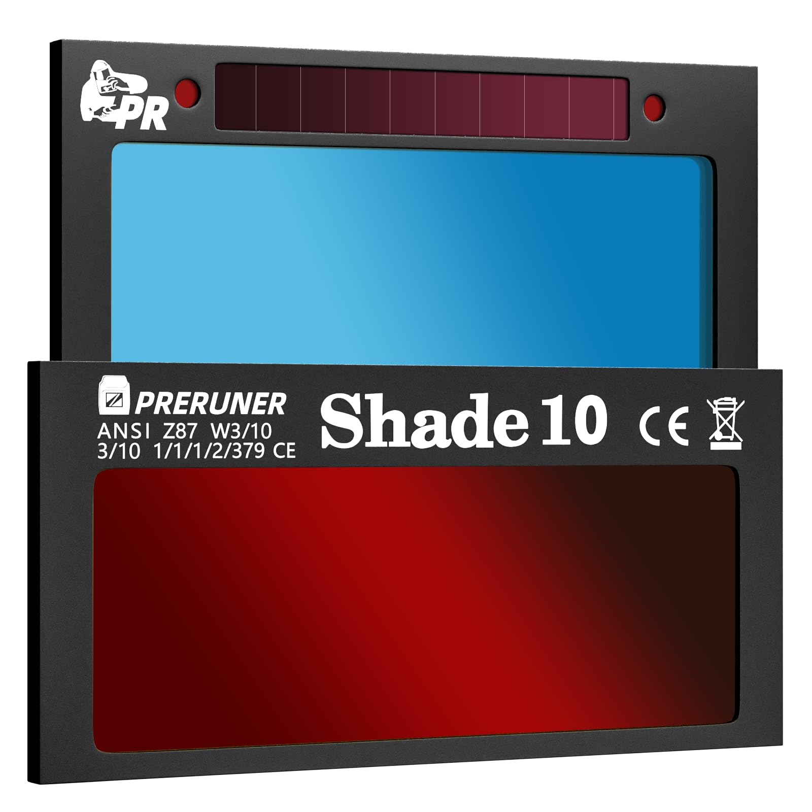 Core Series Gold Shade 9 Auto Darkening Welding Lens 2" x 4 1/4", Slim 0.2" Welding Lens with Cool Blue Puddle View for Pancake & Sugar Scoop Welding Hoods