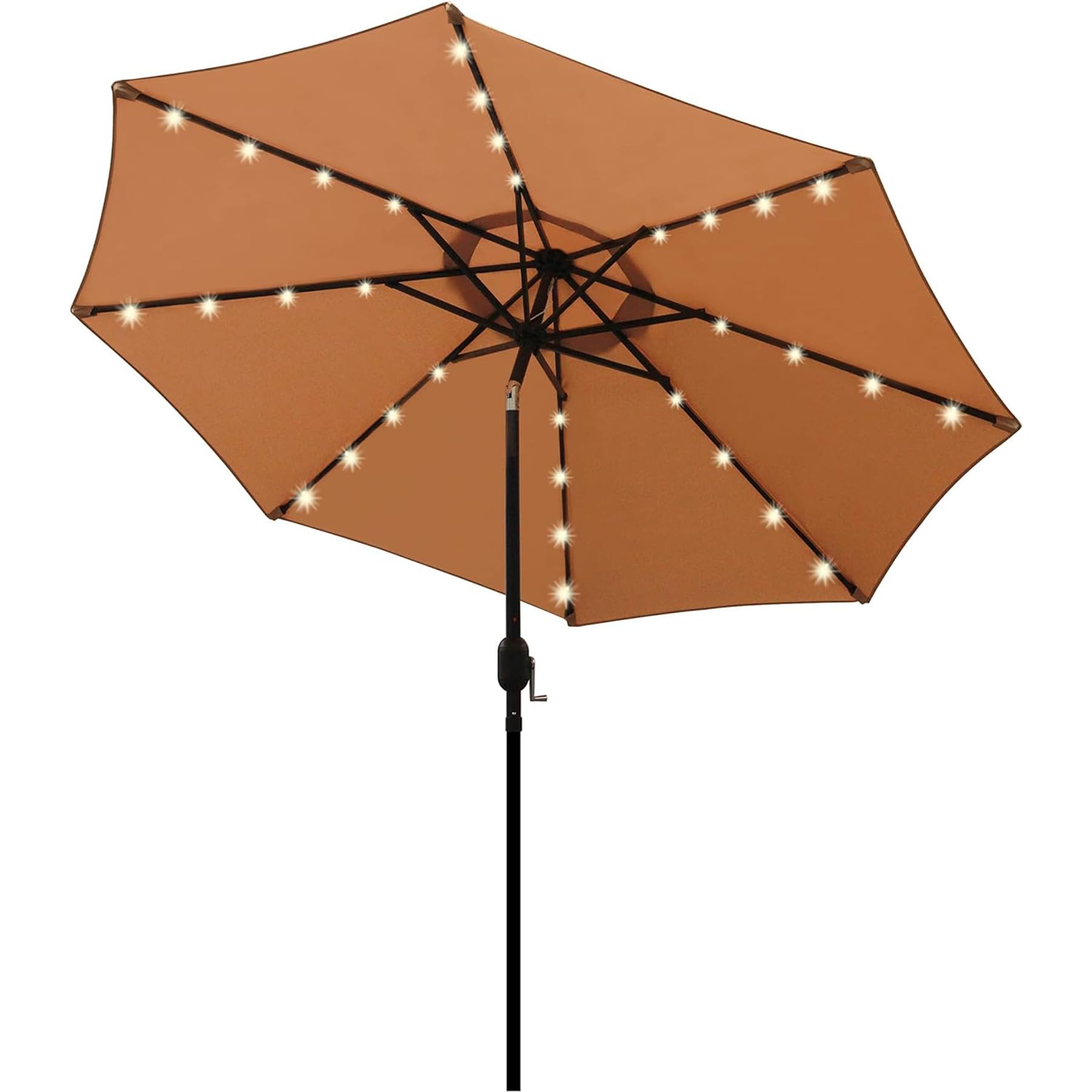Blissun 9 ft Solar Umbrella, 32 LED Lighted Patio Umbrella, Table Market Umbrella, Outdoor Umbrella for Garden, Deck, Backyard, Pool and Beach (Light Blue)