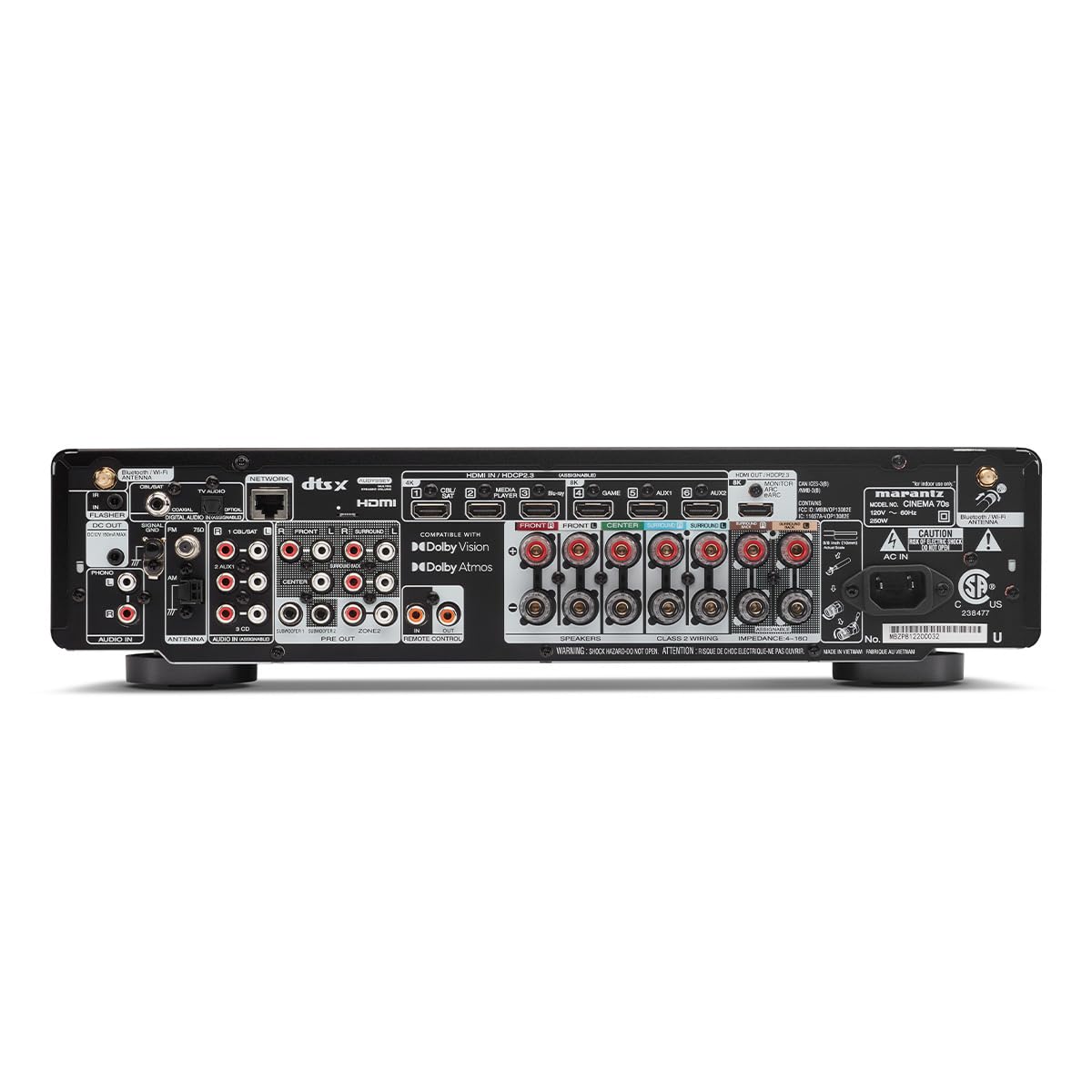 Marantz Cinema 60 7.2-Ch Receiver (100W X 7) - 4K/120 and 8K Home Theater Receiver, Built-in Bluetooth, Wi-Fi & HEOS Multi-Room, Supports Dolby Atmos & DTS:X