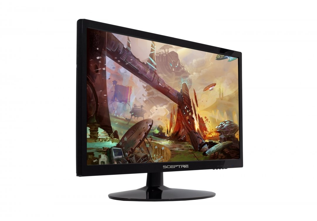 Sceptre 24 Inch 75Hz 1080p LED Monitor with Build-in Speakers HDMI VGA Ports, New Black 2019 (E248W-1920)
