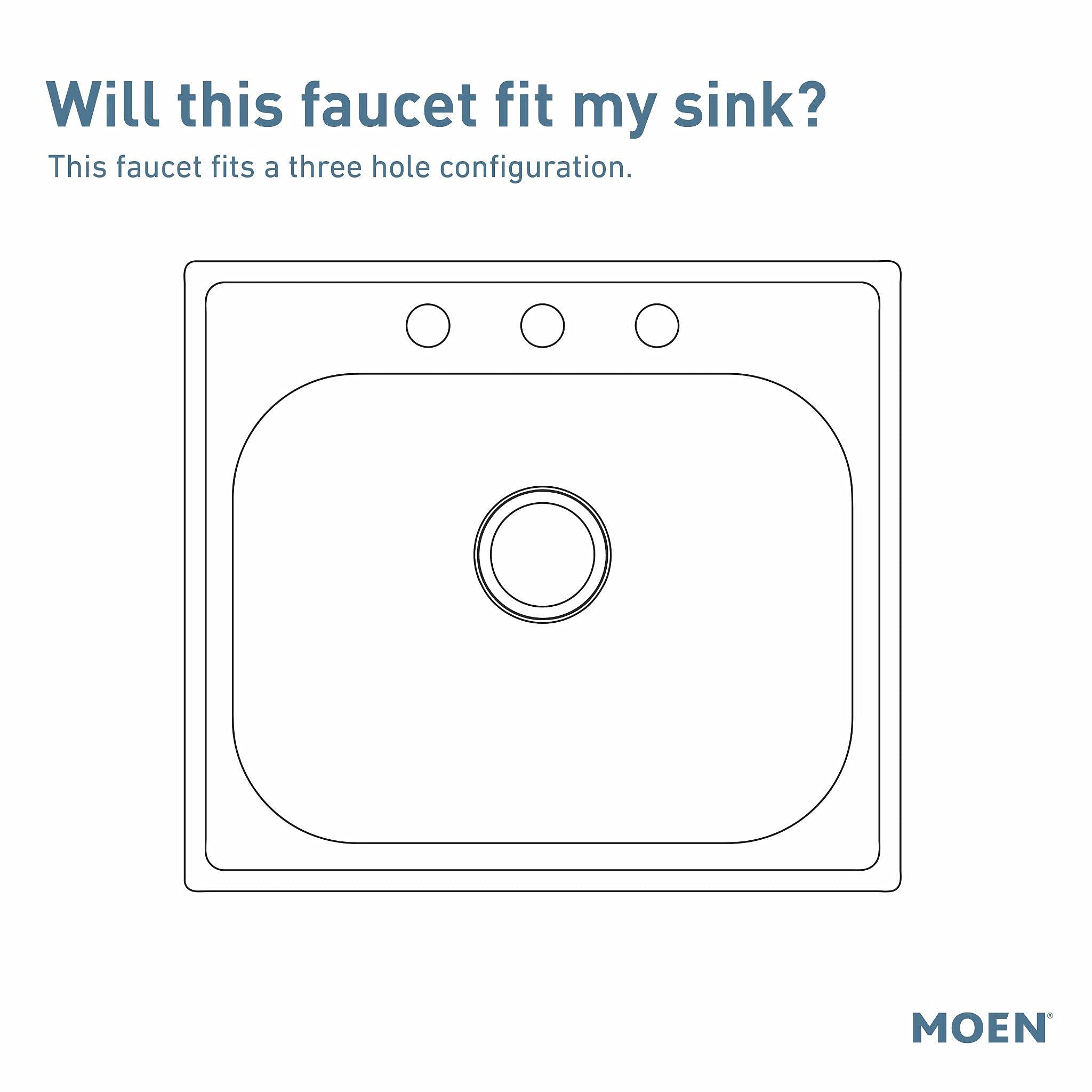 Moen Brushed Gold Weymouth Two Handle Pulldown Bridge Kitchen Faucet, S73204BG