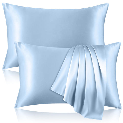 2 Pack 100% Pure Silk Pillowcase for Hair and Skin, Both Sides Mulberry Silk Pillowcases with Hidden Zipper, Cooling Pillowcase 19 Momme, 600 Thread Silk Pillow Cases Standard Size, Apricot
