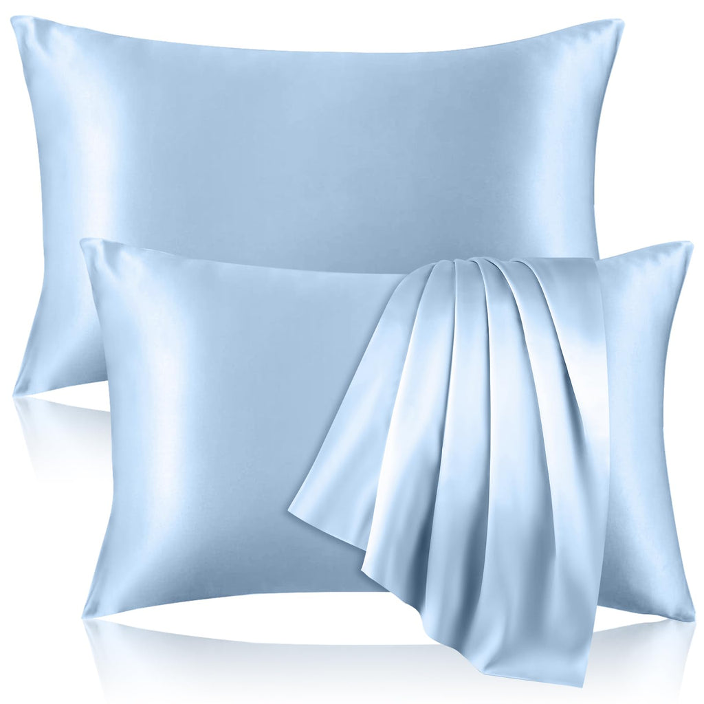 2 Pack 100% Pure Silk Pillowcase for Hair and Skin, Both Sides Mulberry Silk Pillowcases with Hidden Zipper, Cooling Pillowcase 19 Momme, 600 Thread Silk Pillow Cases Standard Size, Apricot