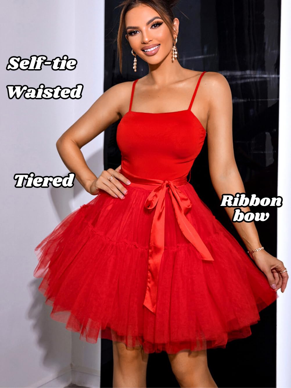 Kaei&Shi Poofy Short Tulle Dress,Spaghetti Strap Semi Formal Dresses for Women,Elegant Birthday Outfit Homecoming Cocktail