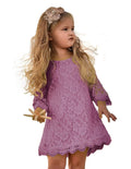 APRIL GIRL Flower Girl Dress, Lace Dress 3/4 Sleeve Dress