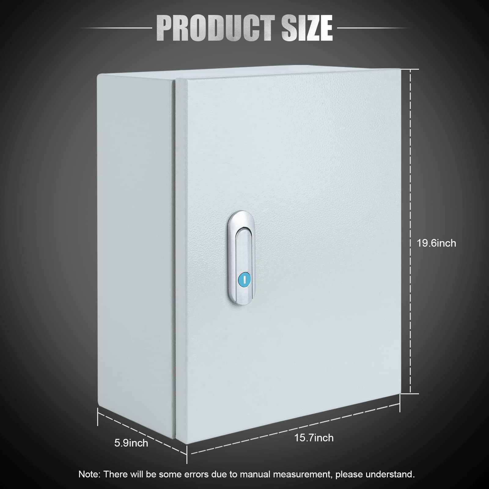 Steel Electrical Junction Box, Indoor&Outdoor Electrical Enclosure Box, Wall Mounted Waterproof&Dustproof Metal Box, Universal Electric Equipment Enclosure Box with Safety Locks and Mounting Plates
