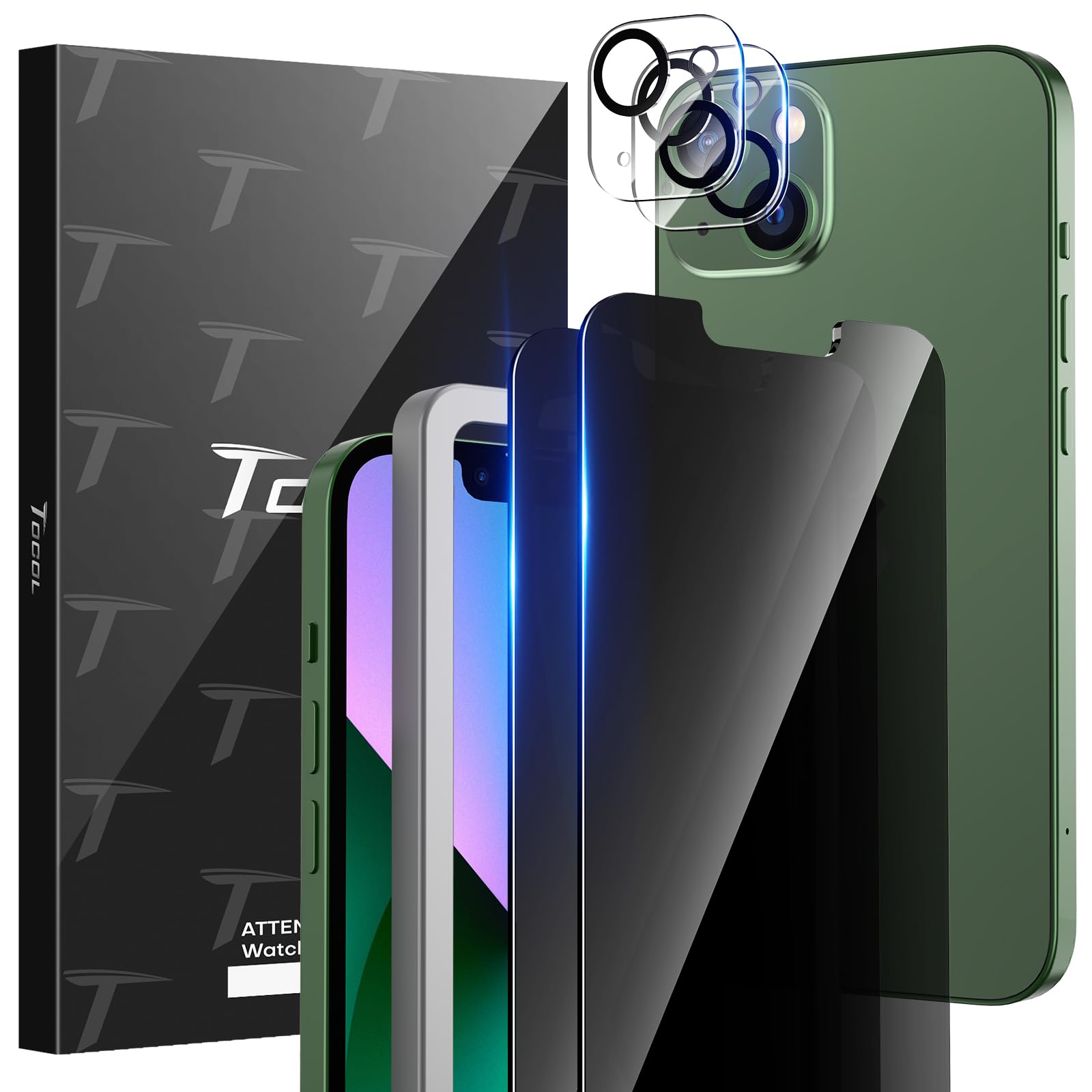 TOCOL [3 Pack] Compatible for Google Pixel 6 5G 6.4'' Tempered Glass Screen Protector & Glass Camera Lens Protector, Case Friendly, Anti-Scratch [Alignment Tool] [Fingerprint Unlock]
