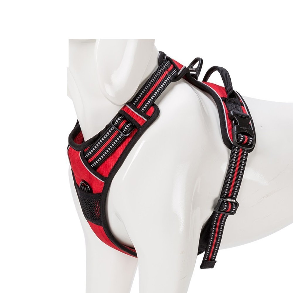 TRUE LOVE Adjustable No-Pull Dog Harness Reflective Pup Vest Harnesses Comfortable Control Brilliant Colors TLH5651(Black,XS)