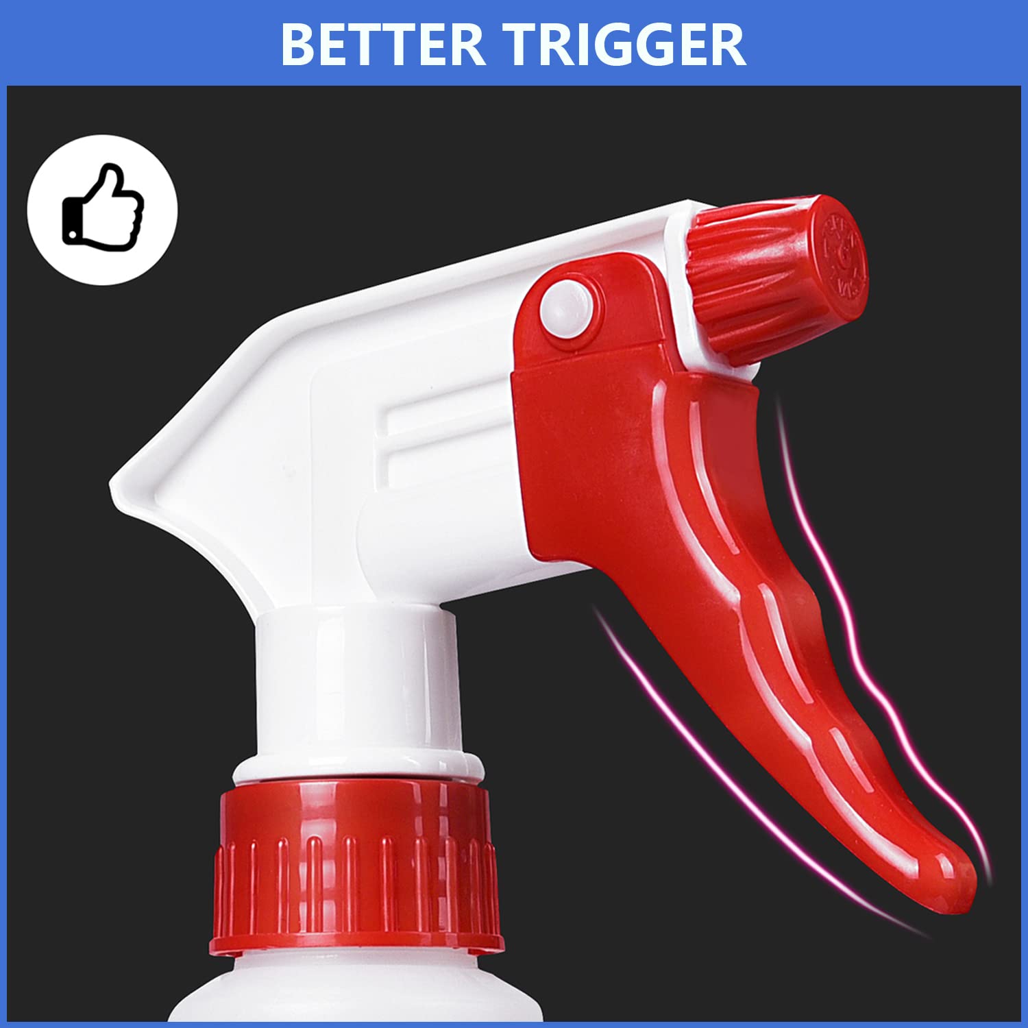Uineko 6 Pack Universal Spray Bottle Replacement Nozzle, Mist & Stream Trigger Sprayer for 16oz 24oz 32oz Bottles, Heavy Duty Mister Head Part w/ 10.2 Inch Tube for Cleaning Solutions, Car Detailing
