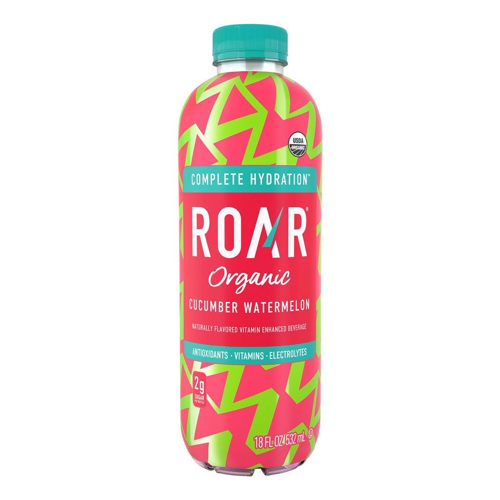 ROAR Complete Hydration Organic - Electrolyte Drinks Loaded with Vitamins C, B5, B12 - Non-GMO, Gluten-Free - Strawberry Lemonade - 12 pc