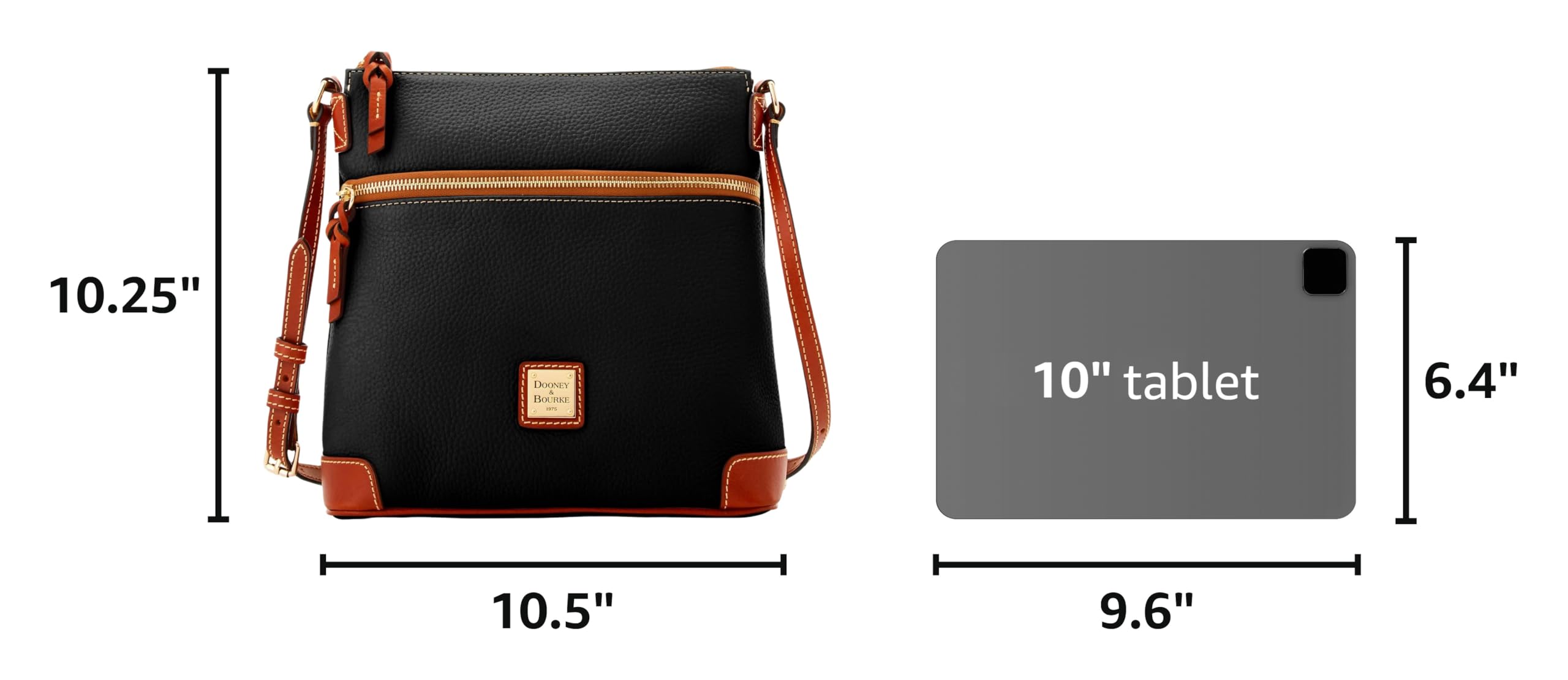 Dooney & Bourke Women's Crossbody in Pebble Grain Leather, Large Handbag with Adjustable Shoulder Strap
