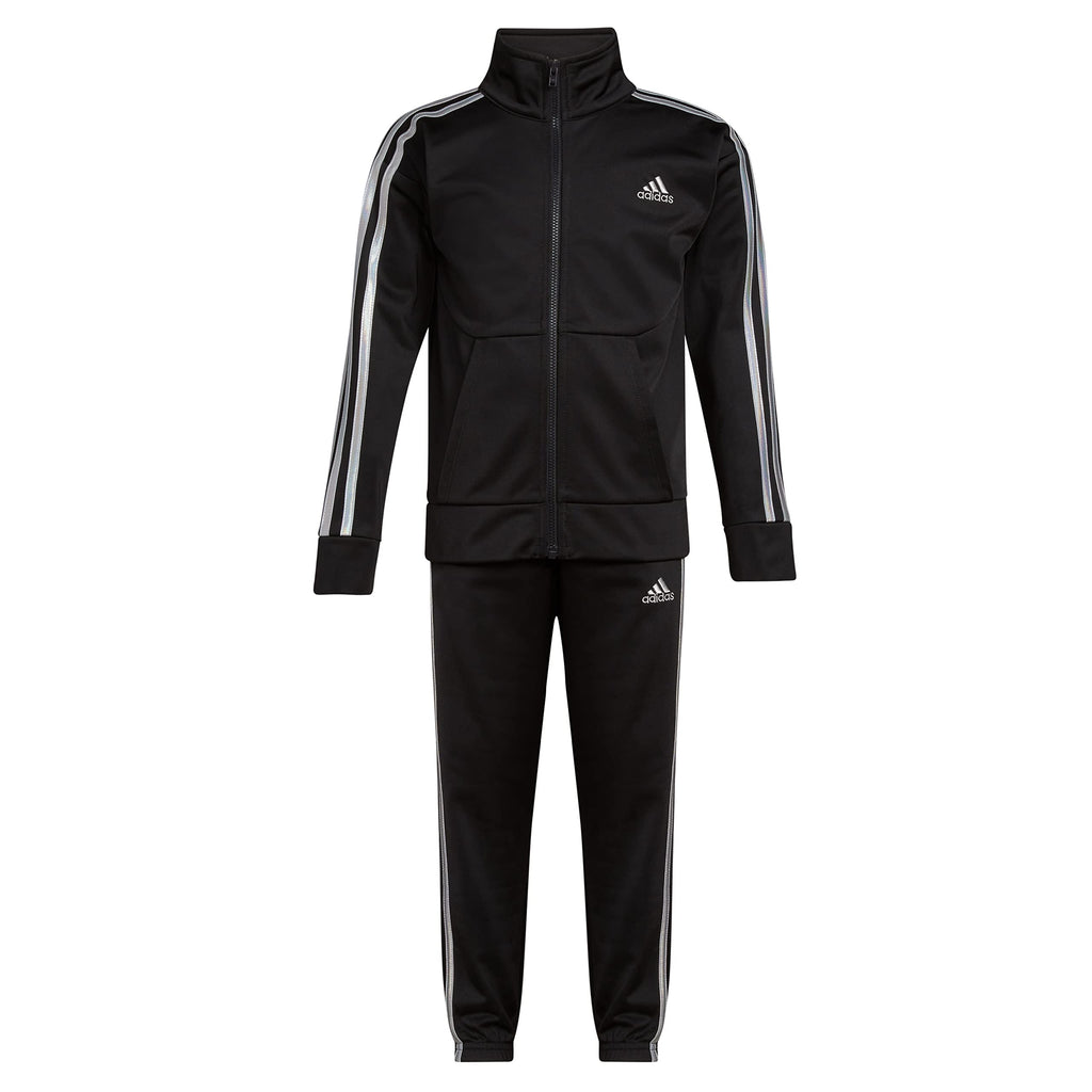 adidas Little Girl's Zip Front Classic Tricot Jacket and Joggers Set