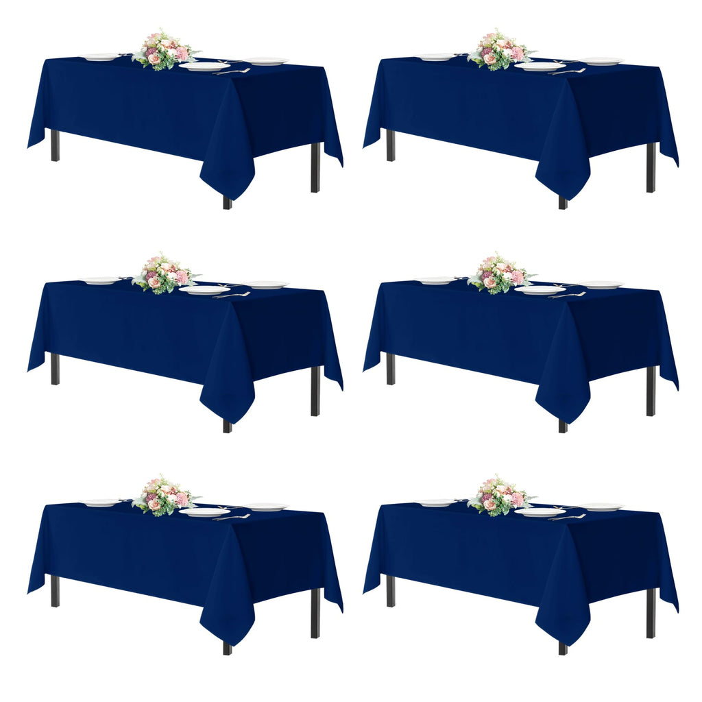 sancua Rectangle Tablecloths for 4ft Tables, 6 Pack - 60x84 Inch - Beige Washable Fabric Cloth Table Cloth for Wedding, Party, Birthday, Banquet, Reusable Polyester Table Covers