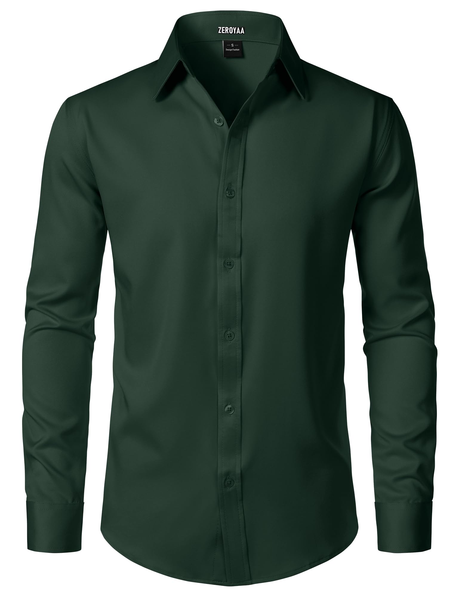 ZEROYAA Men's Wrinkle Free Long Sleeve Dress Shirt Business Casual Modern Slim Fit Button Down Shirts for Wedding and Office