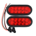 (2)6" Oval Red Trailer Truck waterproof Sealed Stop/Turn/brake Tail Lights