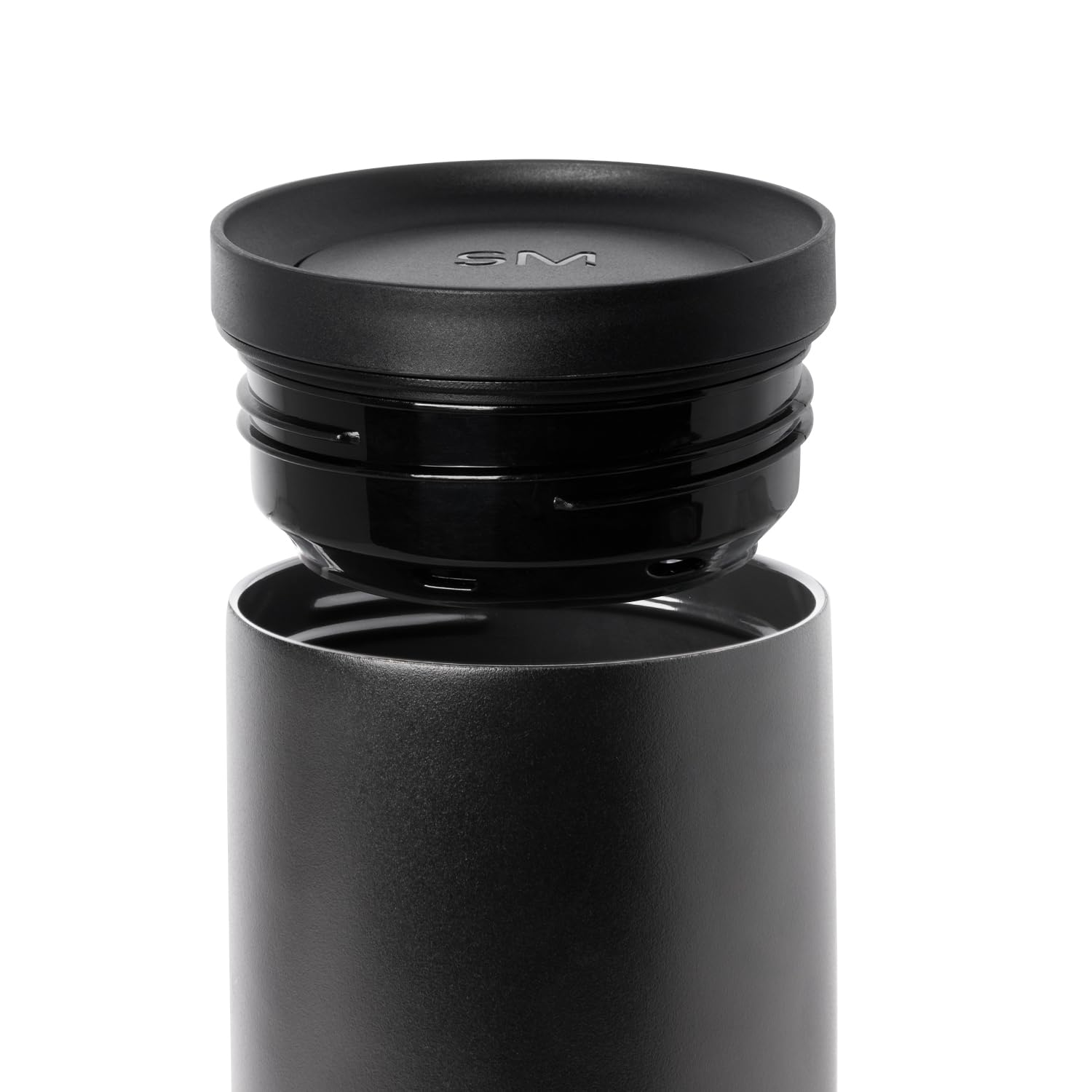 Simple Modern Travel Coffee Mug Tumbler with 360° Lid | Ceramic-Lined Insulated Stainless Steel Cold Brew Iced Coffee Cup | Gifts for Women Men Her Him | Voyager Signature | 12oz | Midnight Black