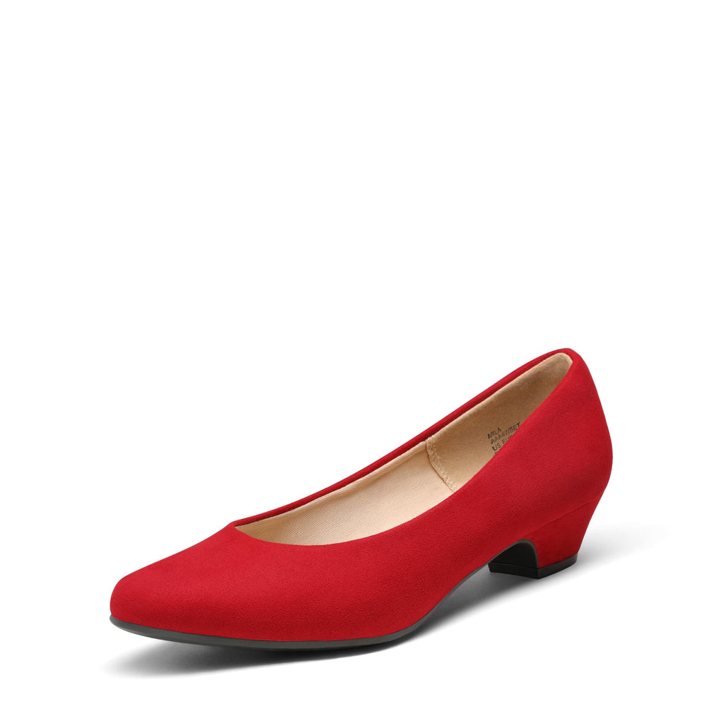 DREAM PAIRS Women's Mila Low Chunky Heel Pump Shoes