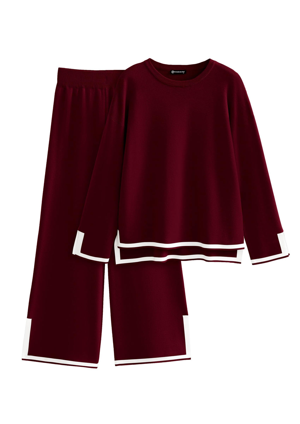 PRETTYGARDEN Women's 2 Piece Knit Sweater Set Travel Outfits | Long Sleeve Tops, Wide Leg Pants, Soft Matching Sweat Track Suits, Casual Fall Winter Clothes for Brunch, Going Out & Cruise
