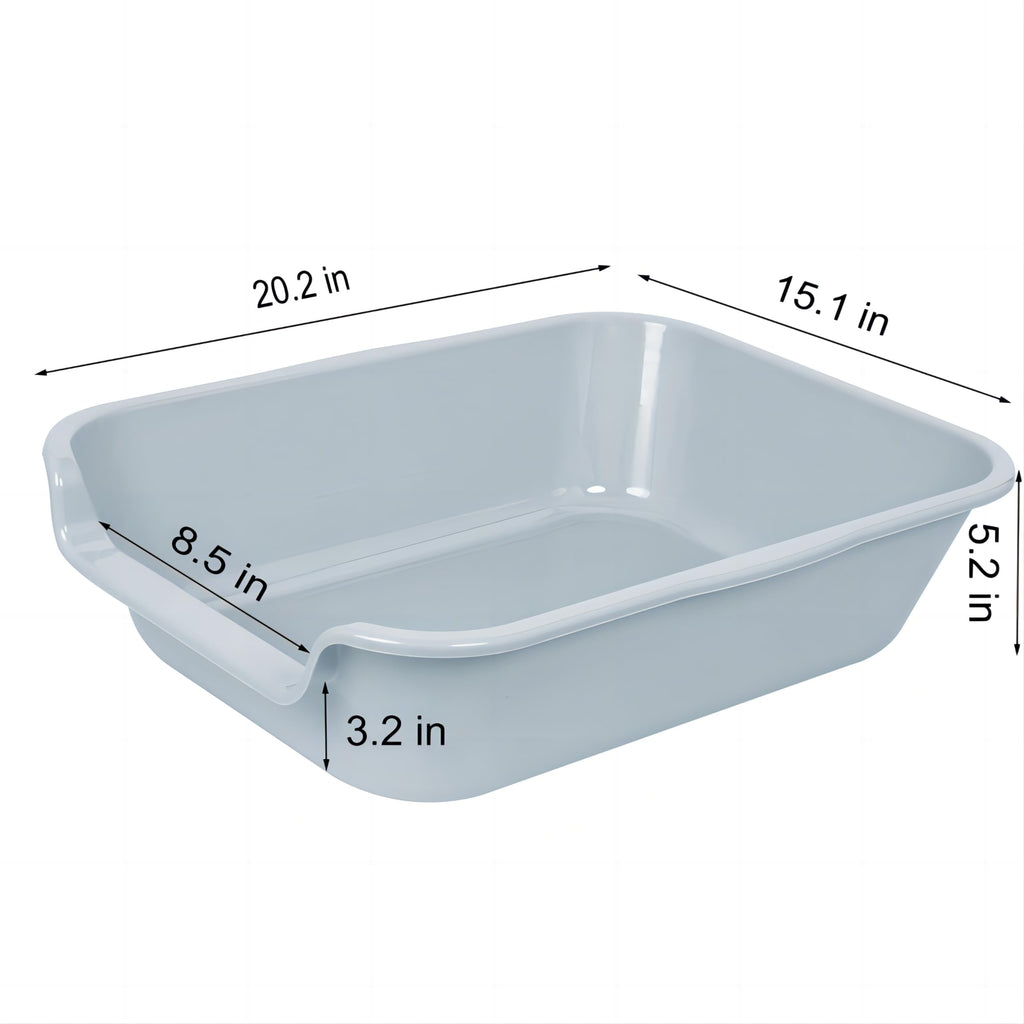1 Pack of Extra Large Cat Litter Box (ABS Material), Low Entry Senior Litter Pen for Geriatric Kitty Big Cats, Jumbo Pet Safe Litter Boxes Tray for Pets Potty (Beach Sand, 20" L x 15.5" W)