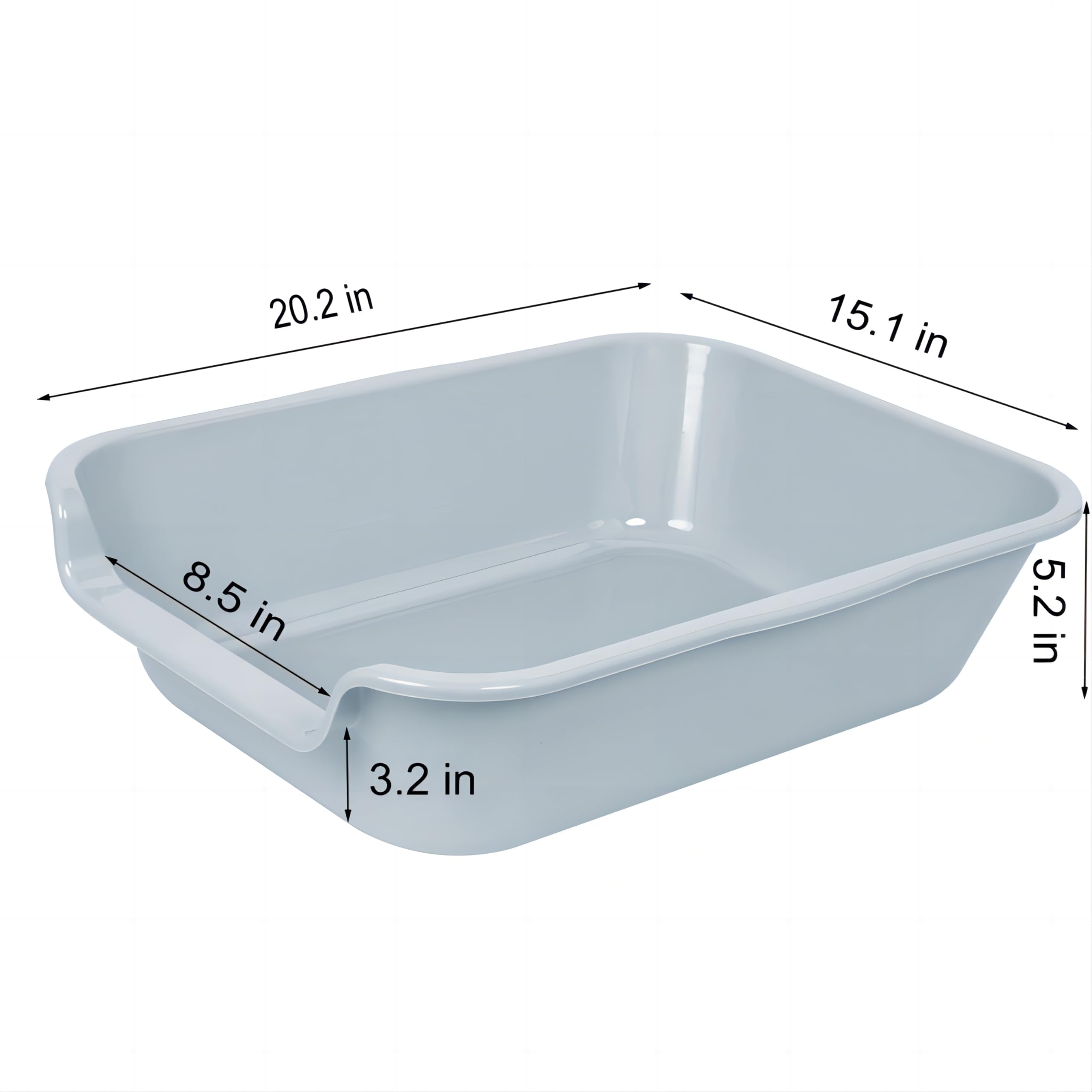 1 Pack of Extra Large Cat Litter Box (ABS Material), Low Entry Senior Litter Pen for Geriatric Kitty Big Cats, Jumbo Pet Safe Litter Boxes Tray for Pets Potty (Beach Sand, 20" L x 15.5" W)