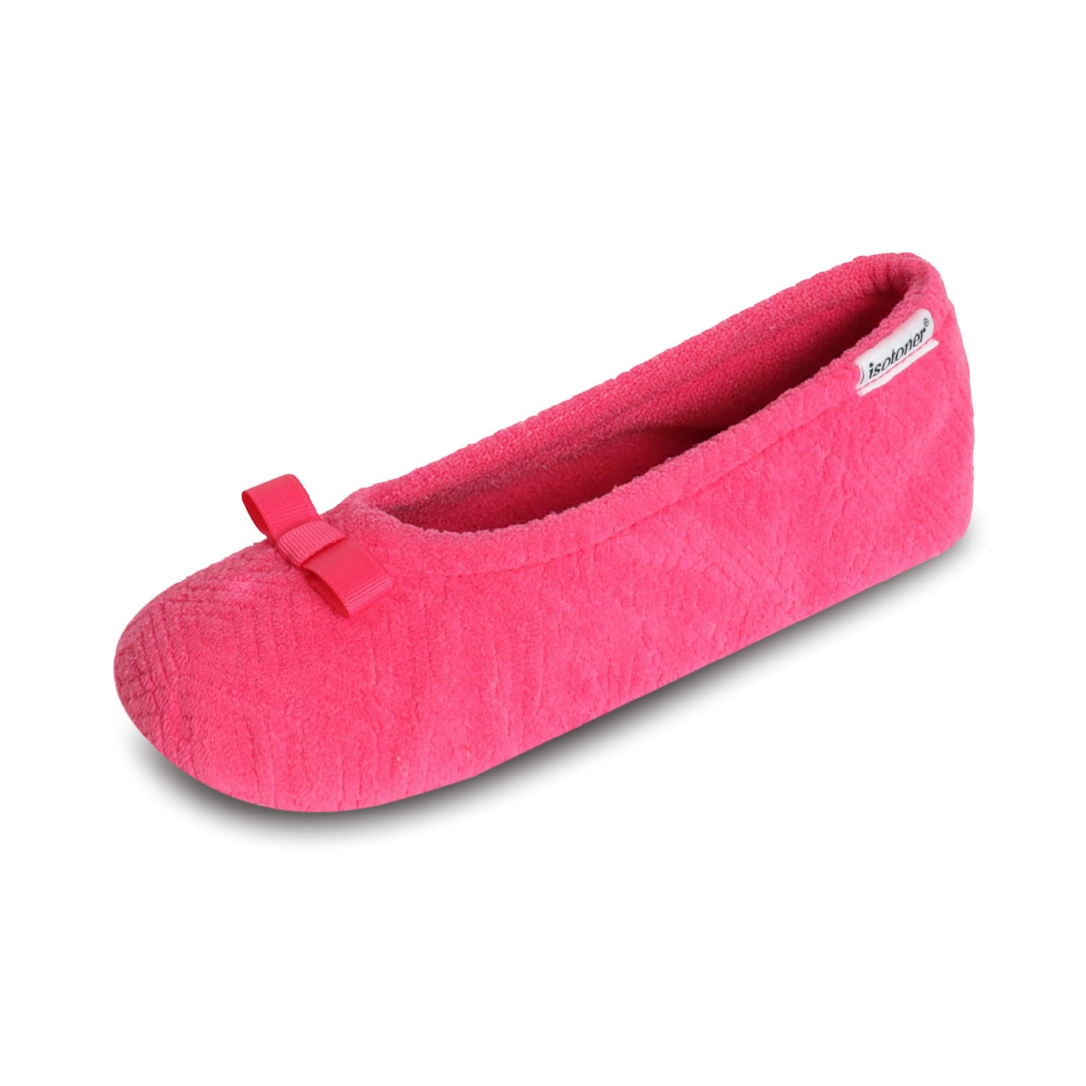 isotoner Women's Diamond Microterry Ballerina Slippers