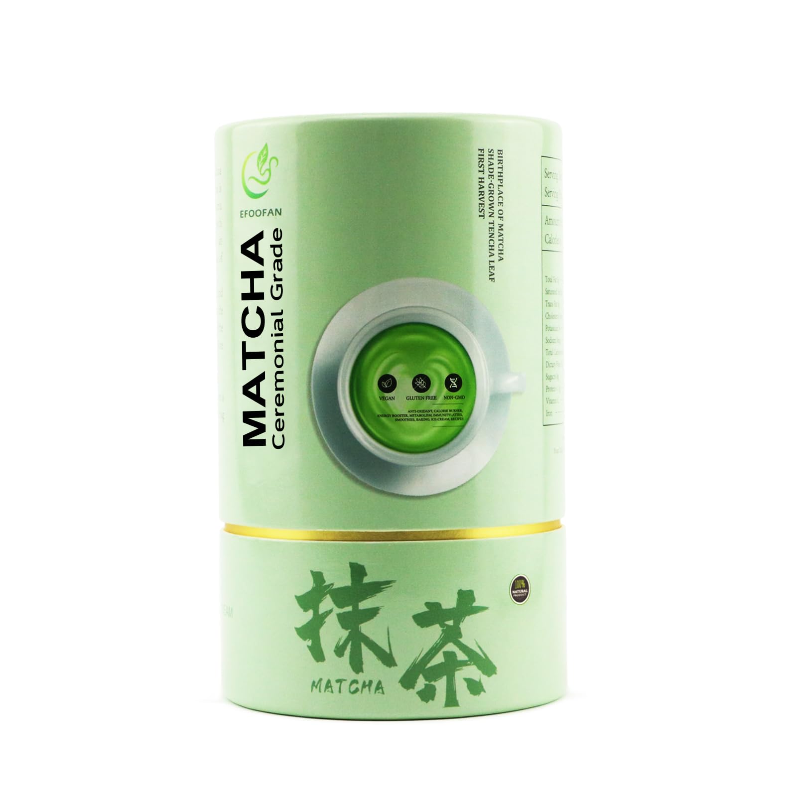 EFOOFAN USDA & COR Certified Organic Ceremonial Grade Matcha Powder – First Harvest Shade-Grown Tencha from Hangzhou, Vibrant Jade Green & Smooth Umami, No Sugar, Ideal for Traditional Tea or Latte (45g Tin)