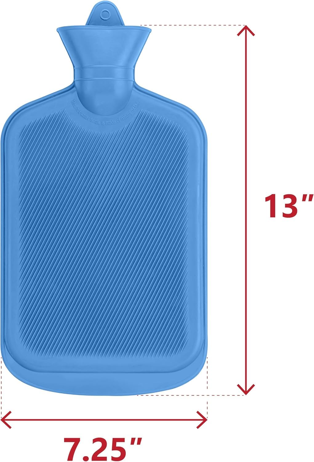 SteadMax [2 Pack] Hot Water Bottles, 2L (68oz) Natural Rubber -BPA Free- Durable Large Hot Water Bag for Hot Compress and Heat Therapy, Pain Relief Heating Pad, (Random Colors)