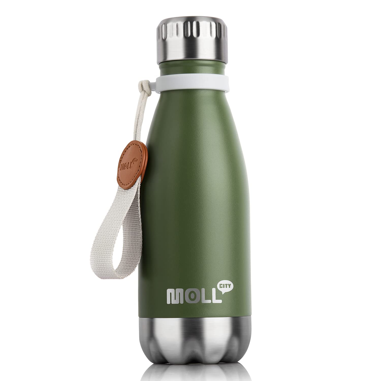 9 oz Water Bottle for Kids-Small Stainless Steel Water Bottle for School Vacuum Insulated Metal Leak Proof Cola Shape Water Flask for Boys Girls(Baby Blue)
