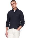 Tommy Hilfiger Men's Long Sleeve Polo Shirts in Regular Fit with Stretch and Organic Pique Cotton