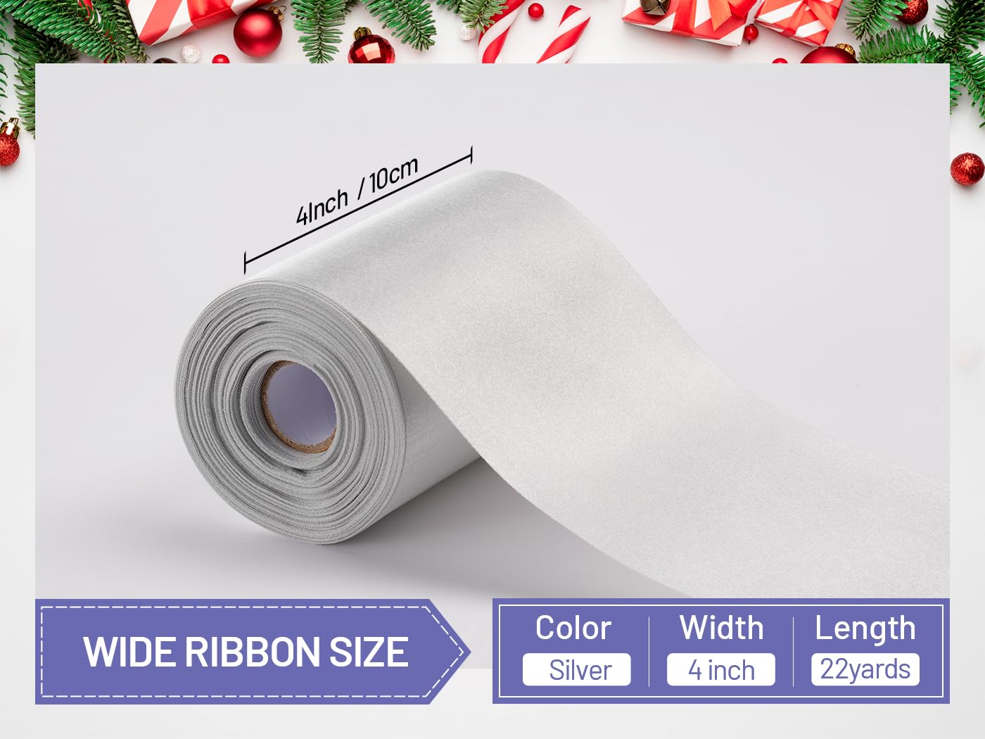 FAKILO Black Satin Ribbon 4 Inch x 22 yd Wide for Grand Opening Business Cuttings Ceremony Bow Christmas Festival Decor