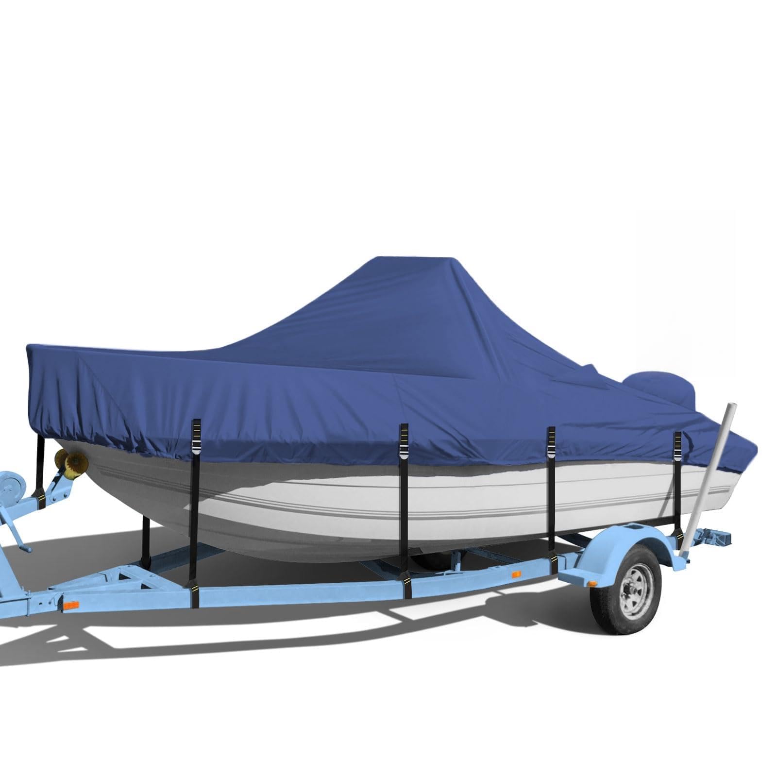 Center Console Boat Cover, 900D Heavy Duty Boat Center Console Cover, Waterproof Boat Covers 16-18.5 FT with Motor Cover and Metal Windproof Adjustable Buckle, Black