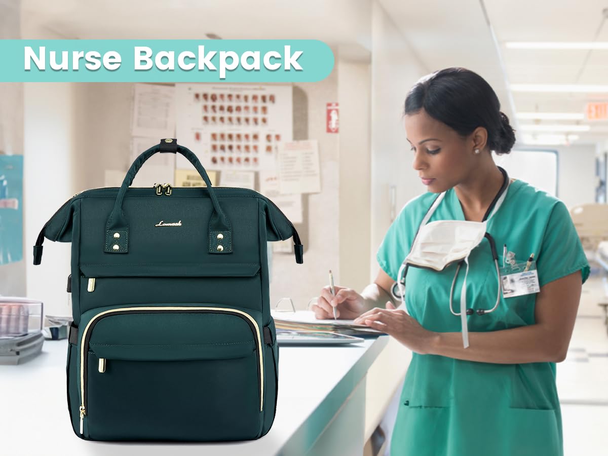 LOVEVOOK Laptop Backpack for Women with Giant Tumbler Holder Pocket, 15.6 Inch Work Daypack for Teacher Nurse, Computer College Bookbag Purse, Waterproof Travel Back Pack with USB Charging Port