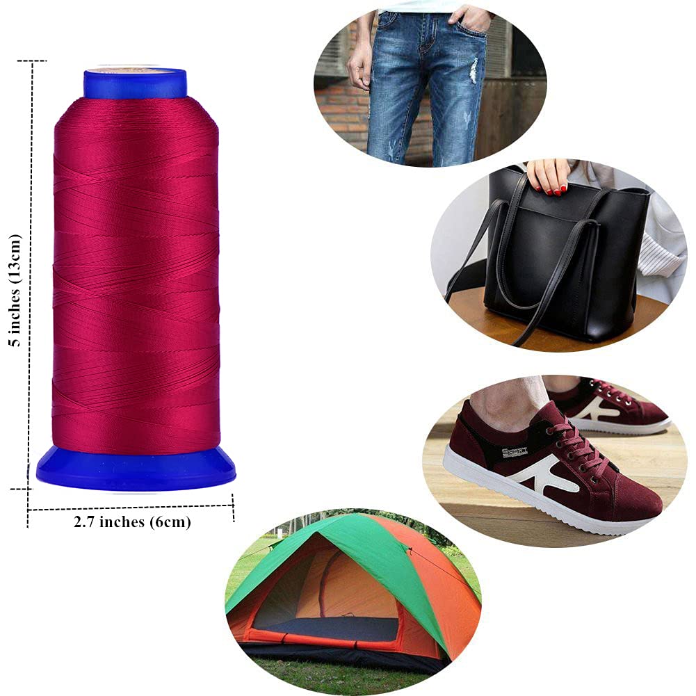 Selric UV Resistant High Strength Polyester Thread #69 T70 Size 210D/3 for Upholstery, Outdoor Market, Drapery, Beading, Purses, Leather （(Light) Yellow）