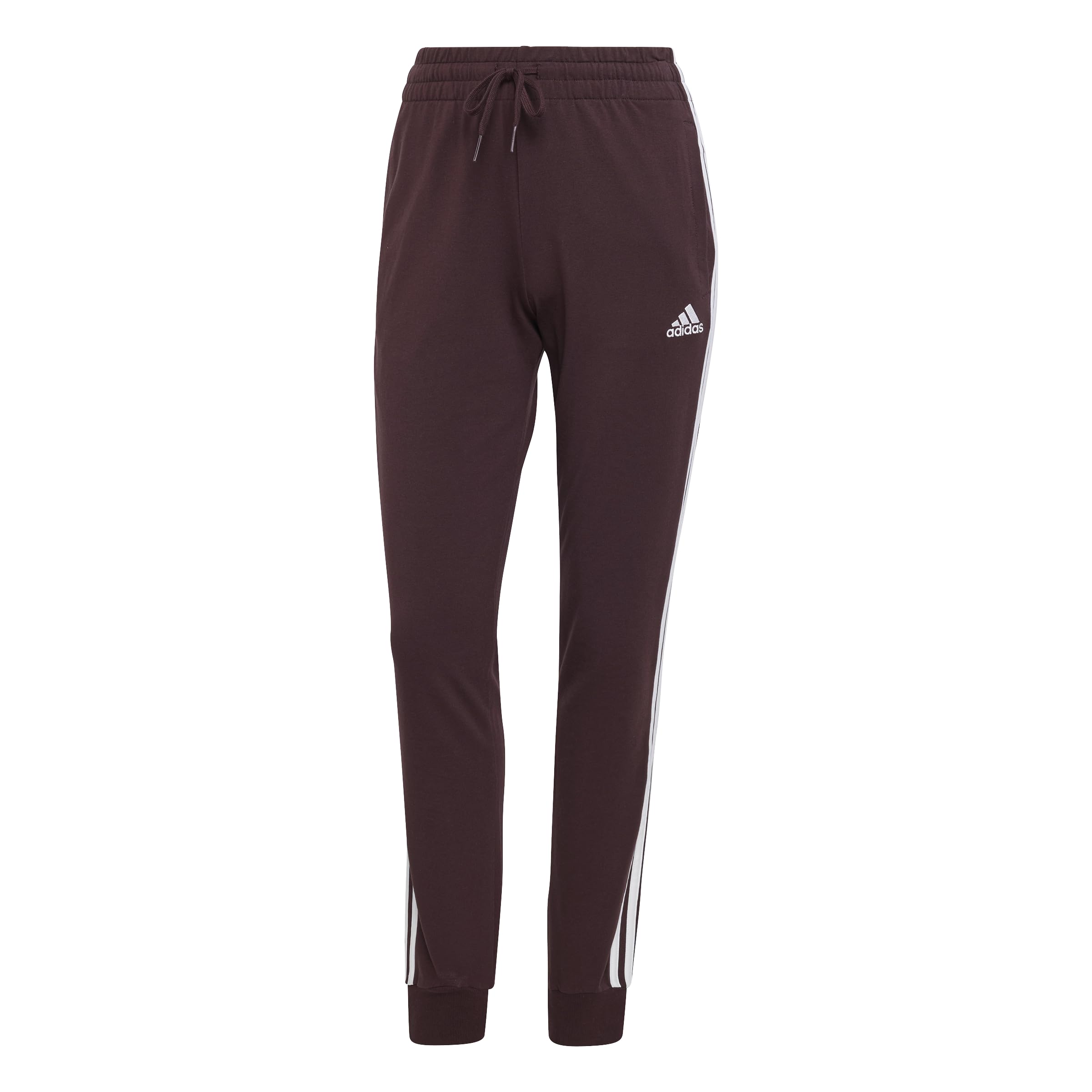 adidas Womens 3-Stripes Drawstring Sweatpants Training Casual - Black