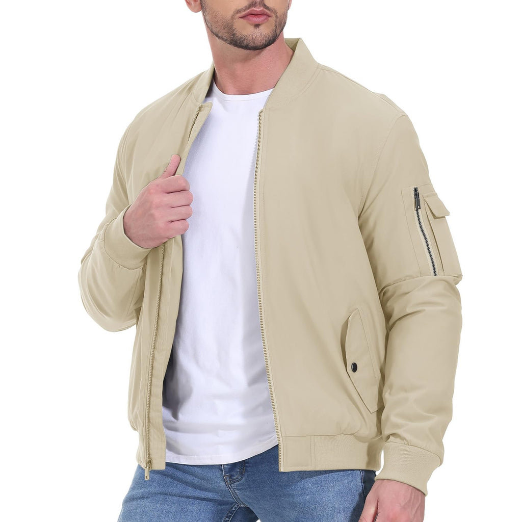 Gopune Men's Windproof Bomber Jacket Warm Water Resistant Windbreaker Winter Outwear Quilted Jackets Coats