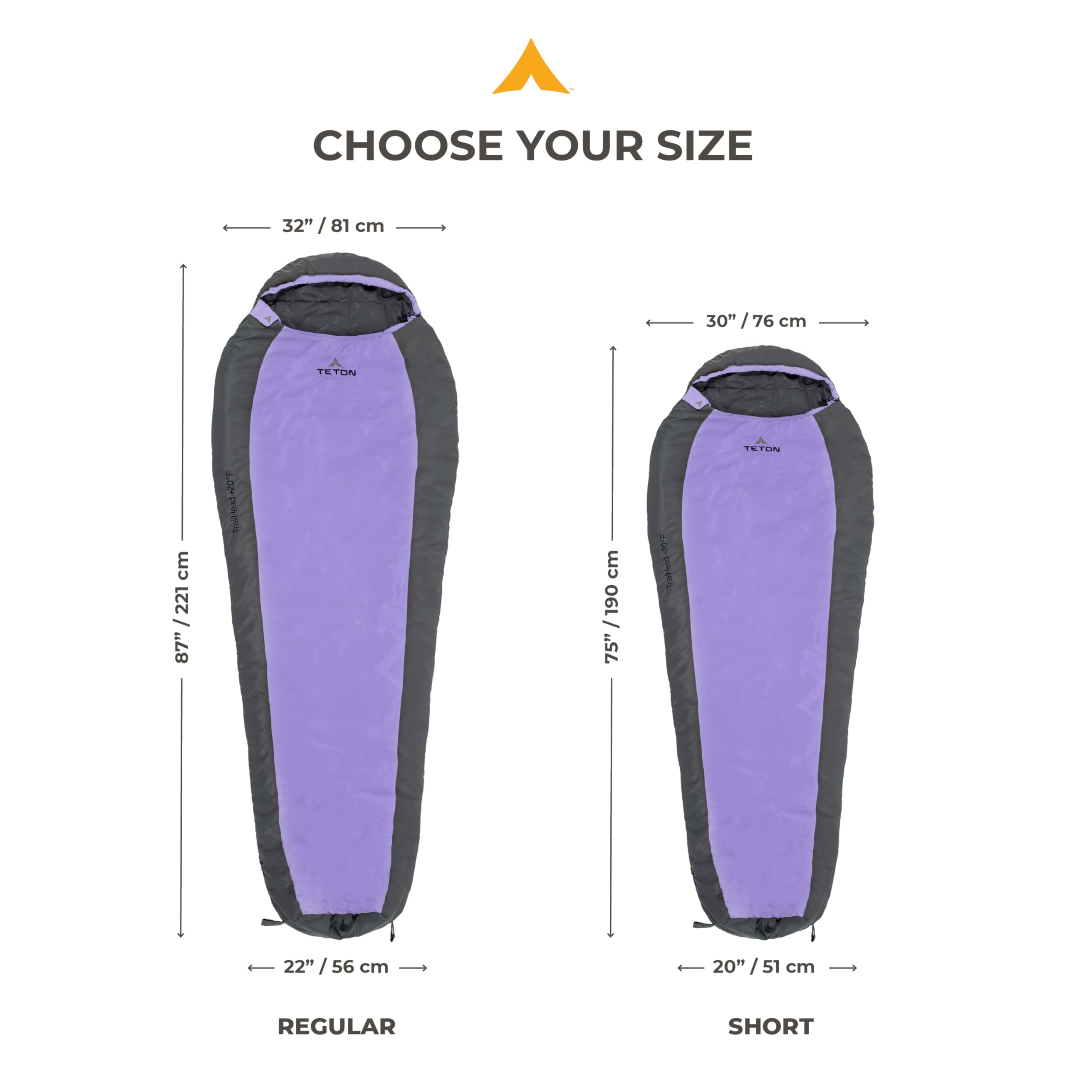 Teton 20F and 5F Degree Sleeping Bag; Lightweight, Warm Weather Mummy Sleeping Bags for Adults and Kids, Camping, Backpacking, Hiking