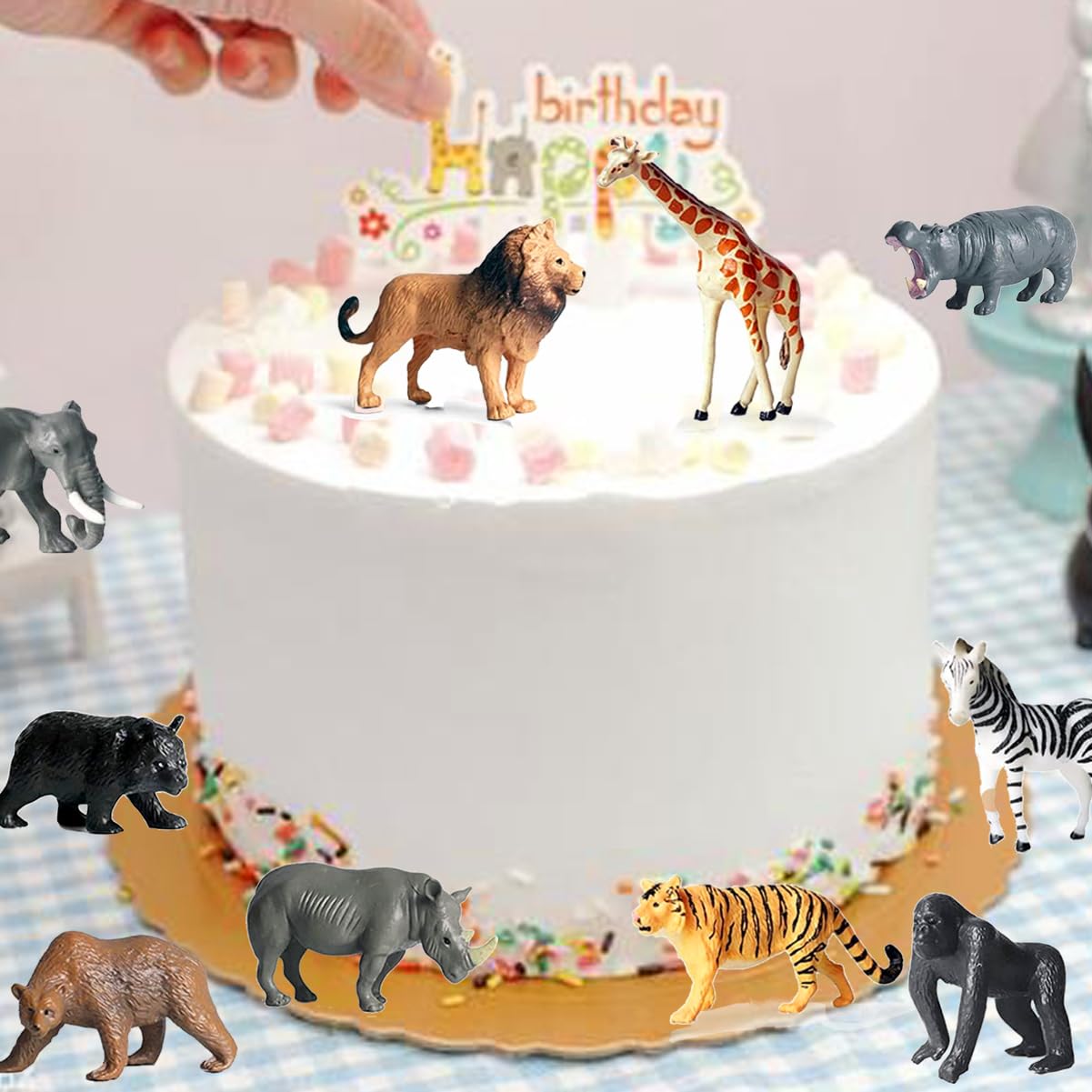 15 Pcs Mini Figures Toys Realistic Farm Animal Figurines, Plastic Learning Educational Playset Animal Themed Party Supplies Cake Topper Ornaments for Easter Egg Birthday Christmas