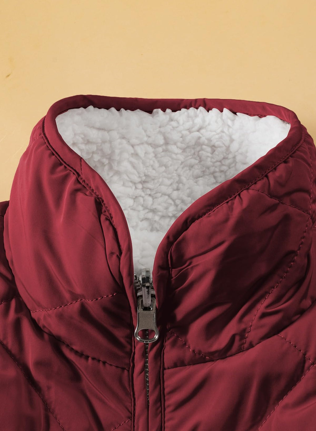 SHEWIN Women Puffer Vest Casual Stand Collar Sleeveless Puffer Jacket Warm Winter Reversible Zip Up Outerwear with Pockets