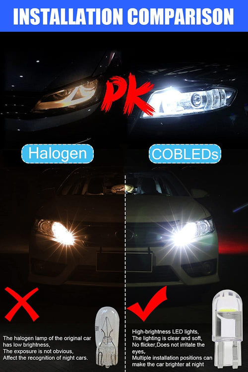 194 LED Light Bulb White 6000K Pack of 30, 168 2825 W5W T10 Wedge COB Bulbs Error Free for Car Dome Map Door Courtesy License Plate