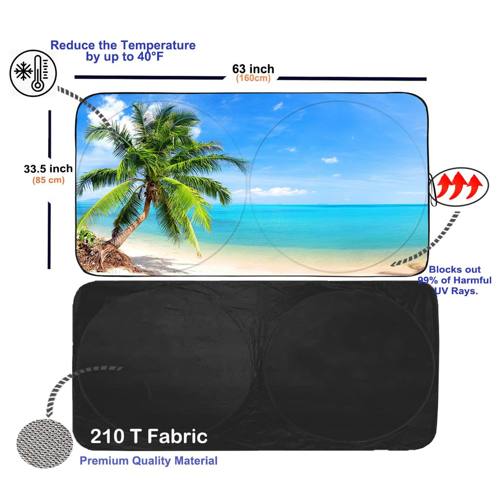 Gven Windshield Sun Shade for Car Front Window Cover Sunshades Visor Automotive Sun Shield for Full-Size Sedan & SUV, Mid-Size SUV, Sports Cars Mid-Size Pickup Truck Car Accessories(Abstract, L)
