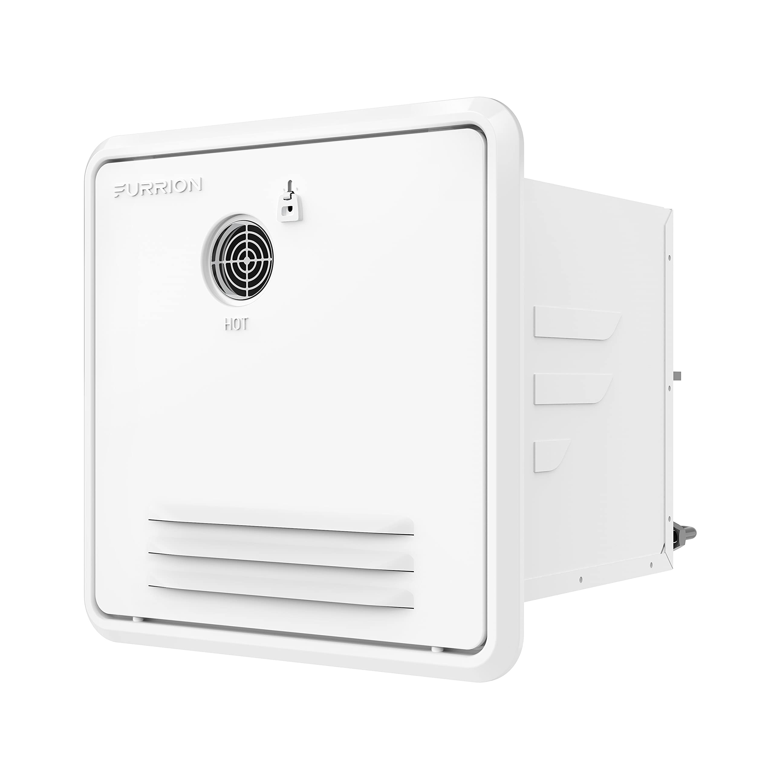 Furrion® RV Tankless Gas 60,000 BTU Water Heater - 16.14" x 16.14" White Door - 2.4 GPM – Vortex Technology steadies temperatures – Propane Gas-Powered Technology, Electric Ignition – 2021128847