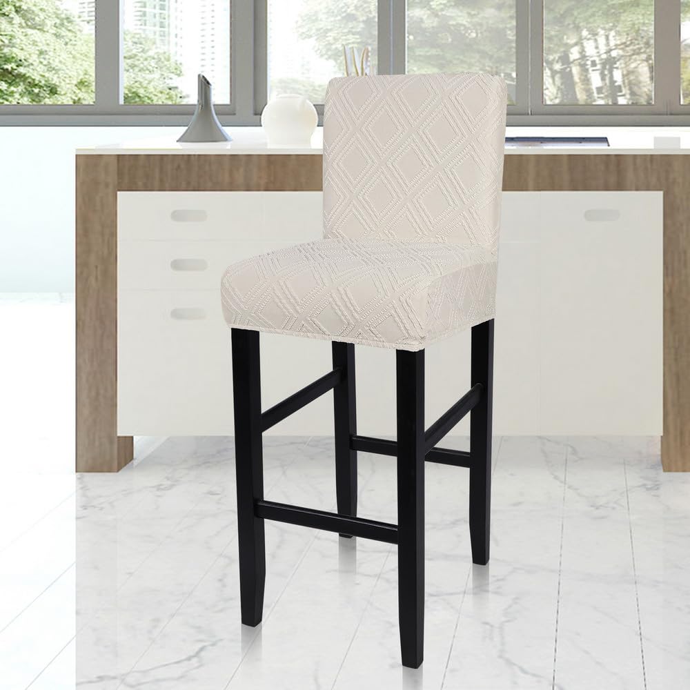 SearchI Bar Stool Covers Set of 2, Stretch Washable Barstool Seat Covers, Counter Height Chair Covers for Kitchen Dining Room Cafe (Ball Flower)