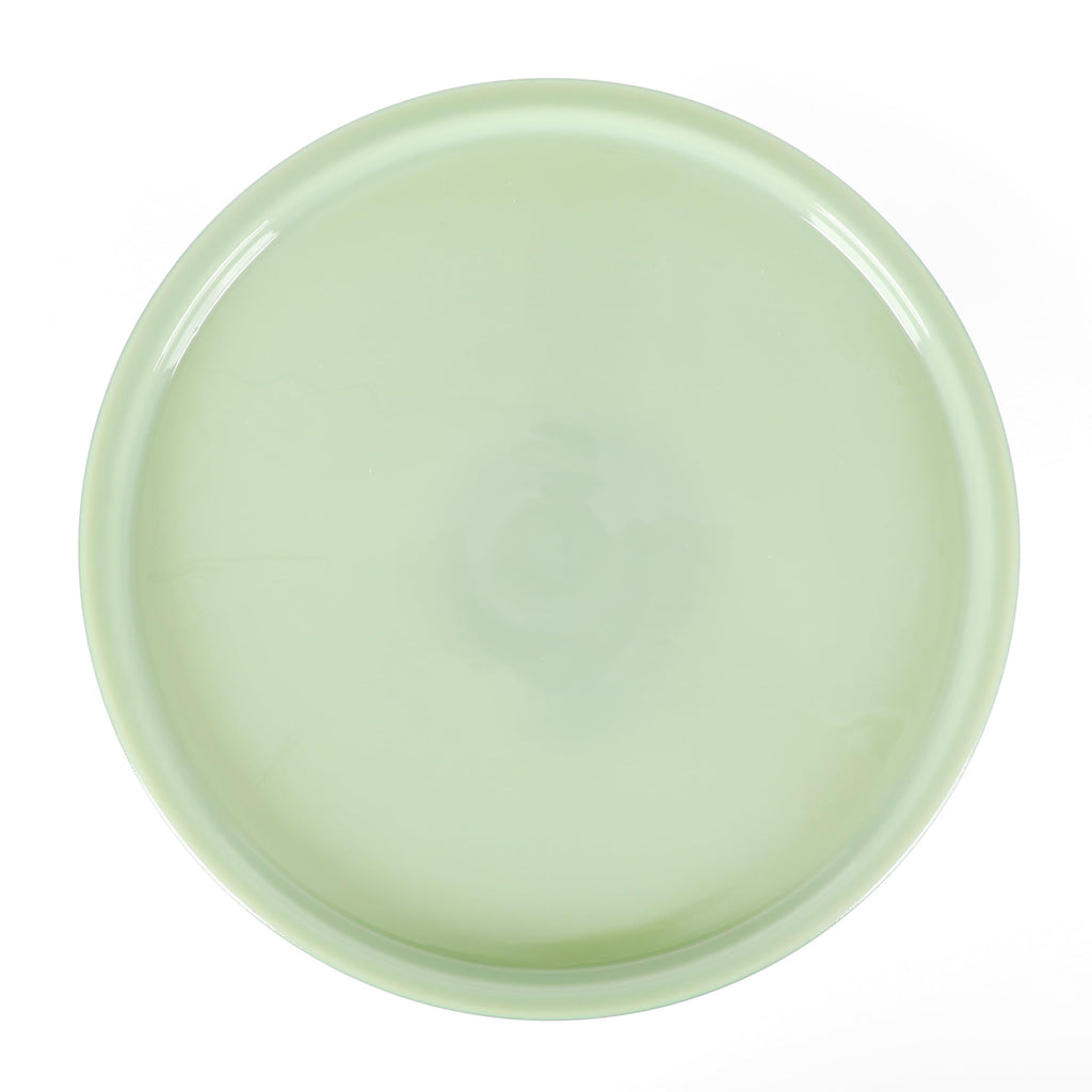 Martha Stewart Watercrest Glass Cake Stand, 10.2 Inch Footed Pedestal Cake Plate with Scalloped Ruffled Edge, Clear Handmade Glassware for Weddings, Parties, and Dessert Display