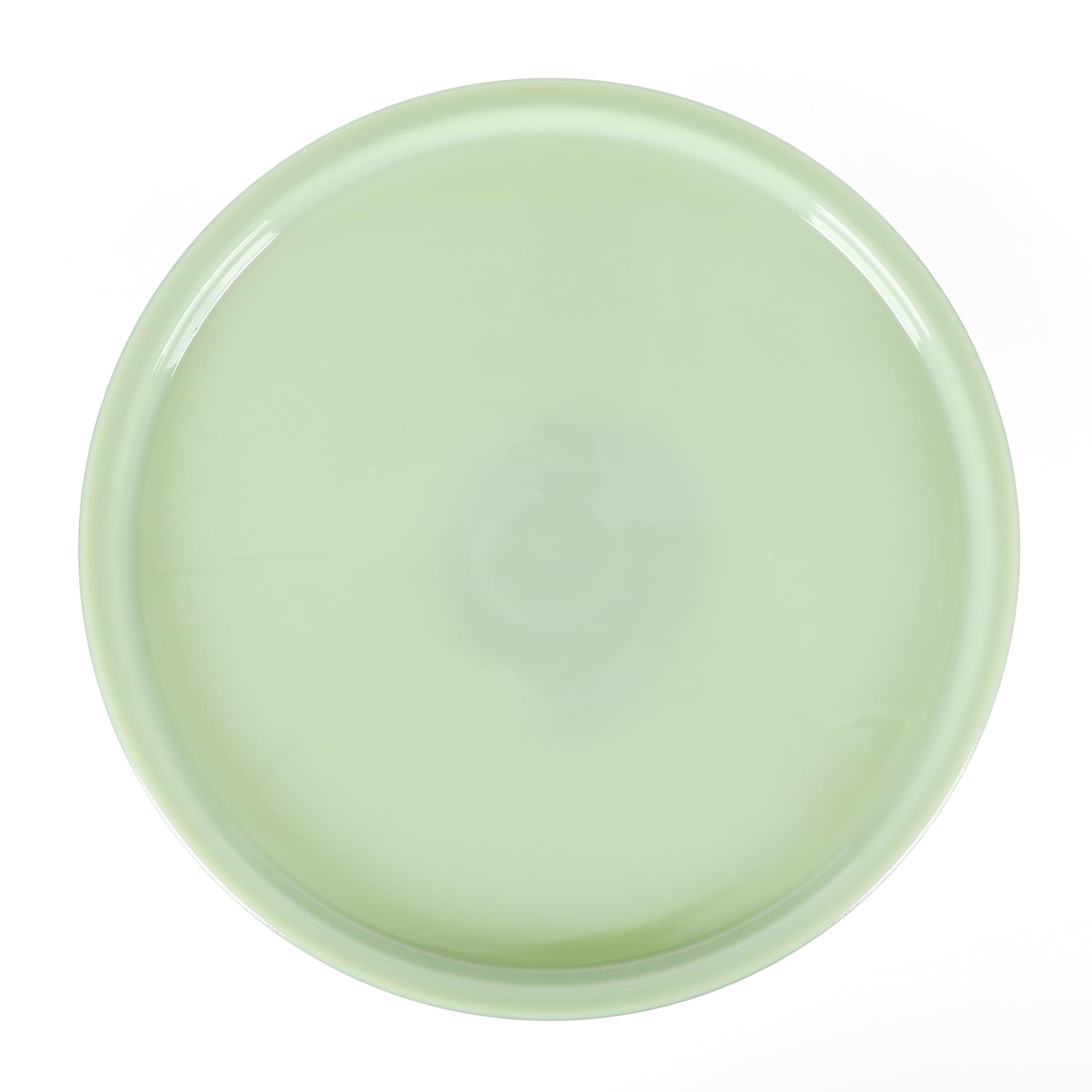 Martha Stewart Watercrest Glass Cake Stand, 10.2 Inch Footed Pedestal Cake Plate with Scalloped Ruffled Edge, Clear Handmade Glassware for Weddings, Parties, and Dessert Display