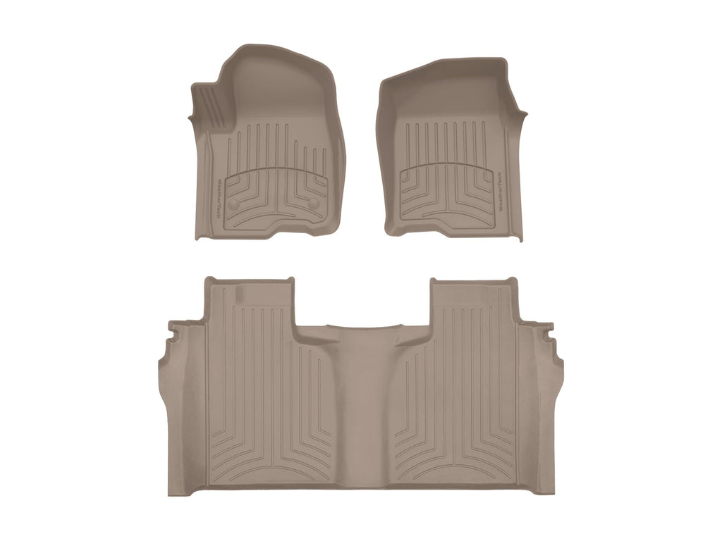 WeatherTech FloorLiner HP Custom Fit Floor Mats for Chevrolet Silverado 2500HD/3500HD, Silverado 1500 LTD, Sierra 1500 Limited - 1st & 2nd Row (441436-1-2IM), Black
