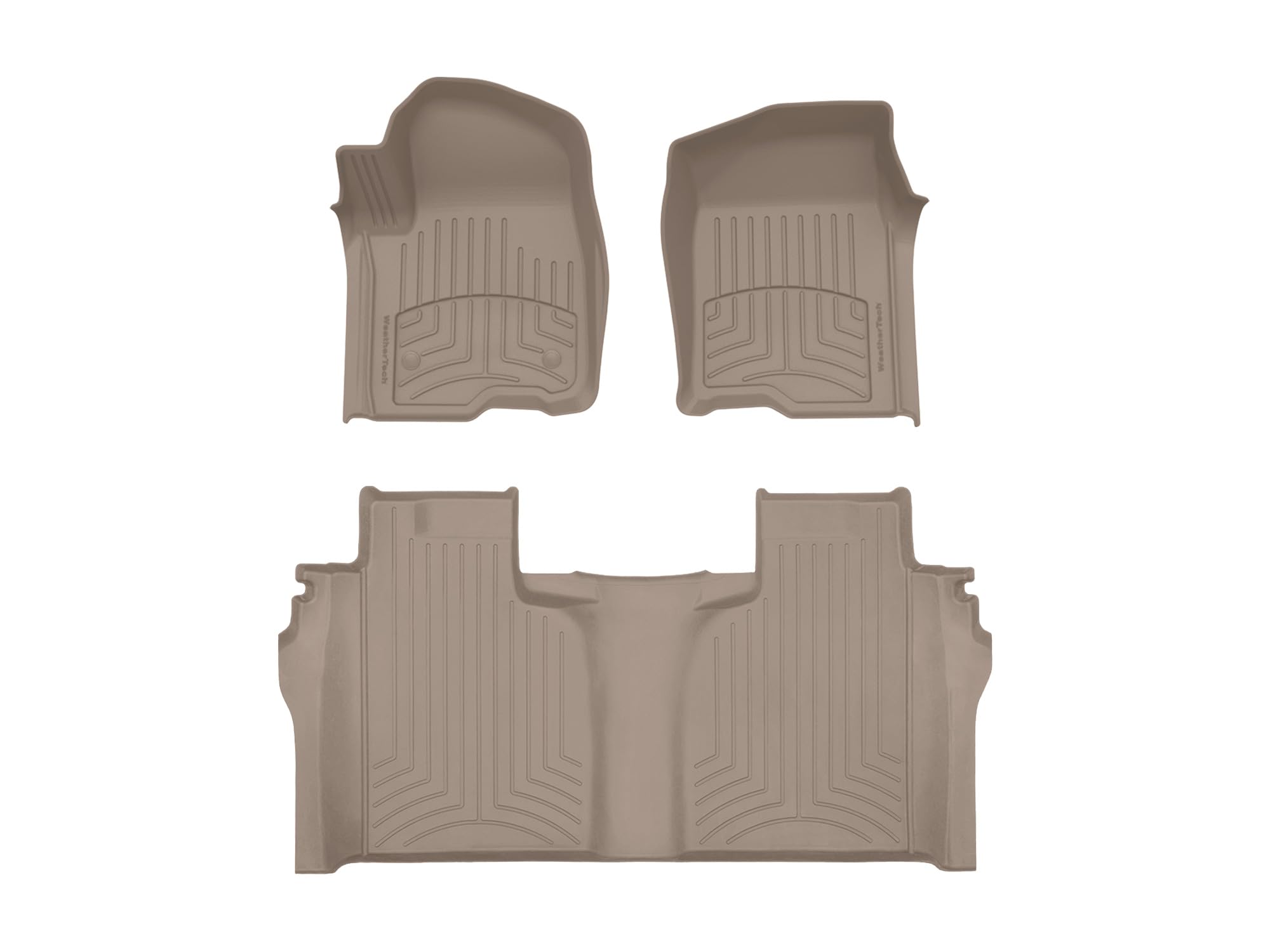 WeatherTech FloorLiner HP Custom Fit Floor Mats for Chevrolet Silverado 2500HD/3500HD, Silverado 1500 LTD, Sierra 1500 Limited - 1st & 2nd Row (441436-1-2IM), Black