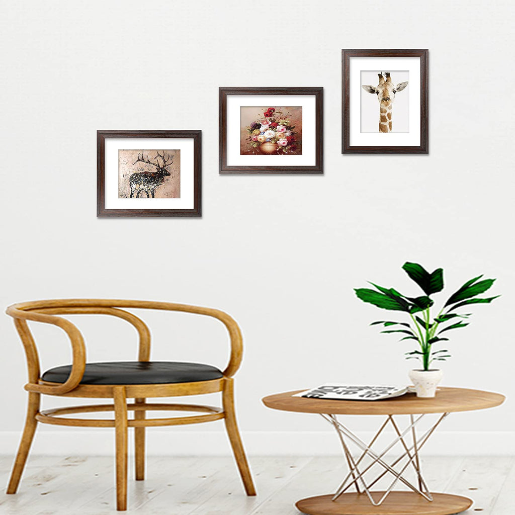 Golden State Art, 13x19 Picture Frame - Displays 11x17 Photo with Mat or 13x19 Without Mat, Wide Moulding Solid Wood Frame for Wall Display, Black