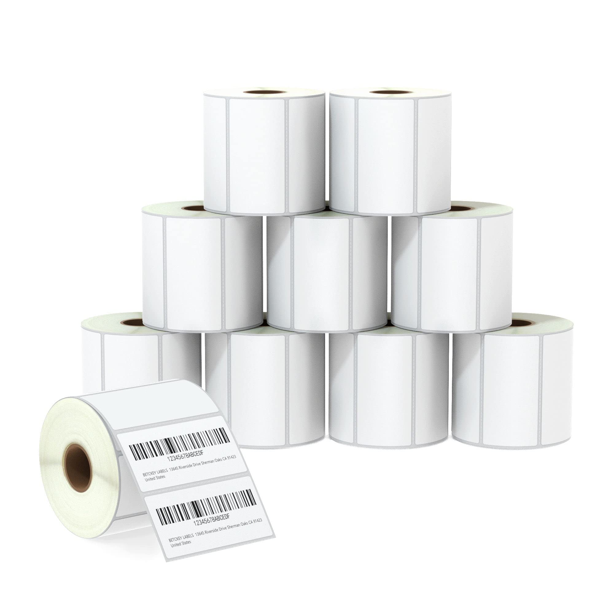 BETCKEY - 3" x 1.5" (76 mm x 38 mm) Barcode Shipping & Address Labels Compatible with Zebra & Rollo Label Printer,Premium Adhesive & Perforated [1 Rolls, 950 Labels]