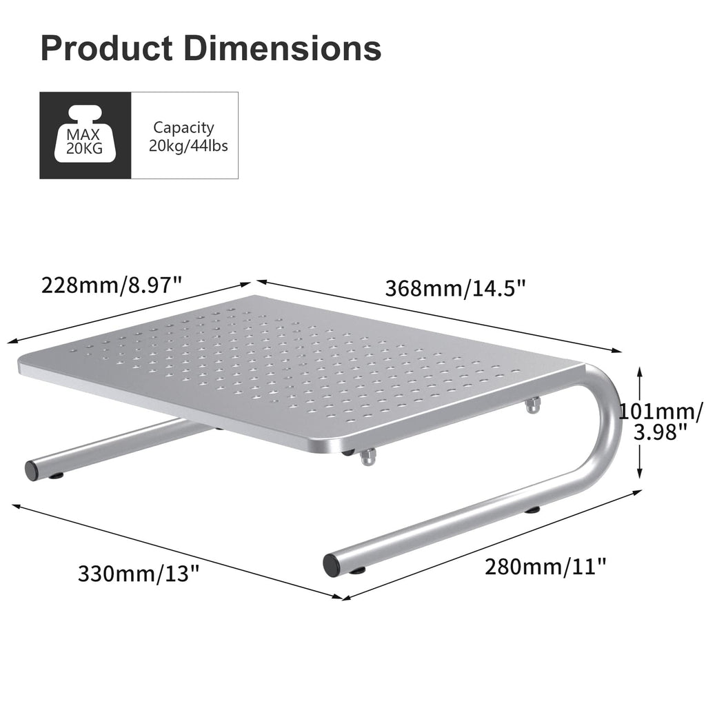 suptek Clamp-on 32 Inch Dual Monitor Desk Mount Riser Shelf Computer Stands for 2 Monitor,Laptop,Printer, Notebook,32.2” x 7.8” x 5.7”